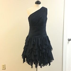 Dark Navy One Shoulder Cocktail Dress